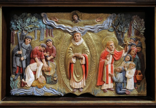 Décor de l'autel représentant Saint Papoul